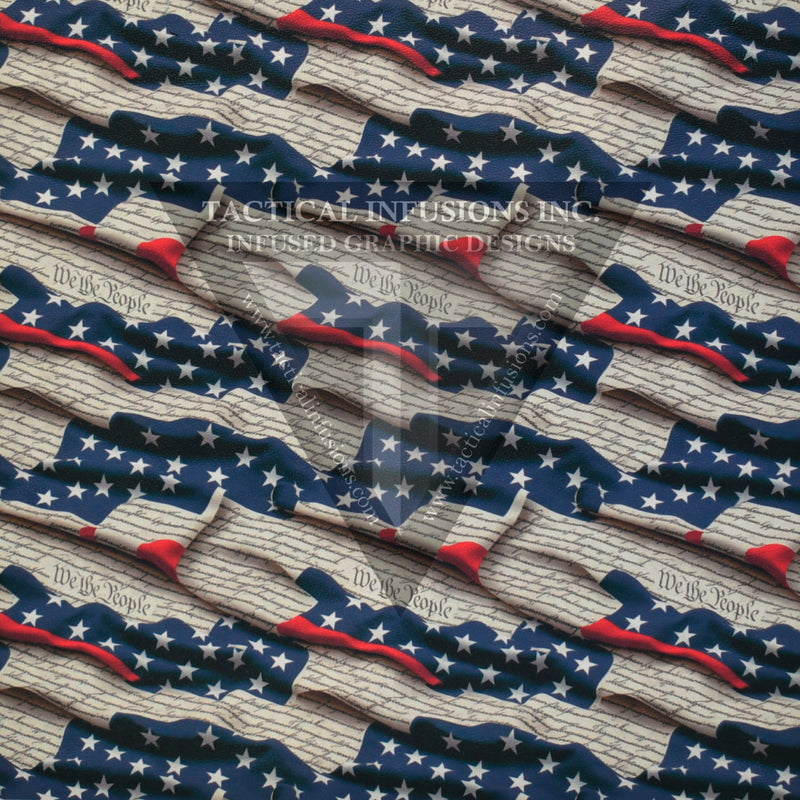 Constitution US Flag Pattern on White .080