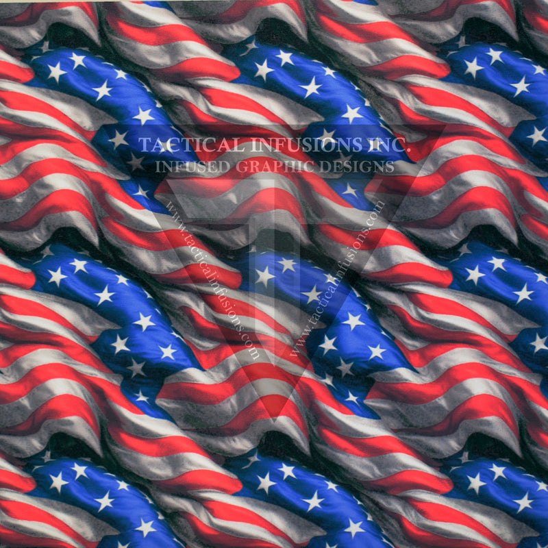 Satin US Flag Pattern on White .080
