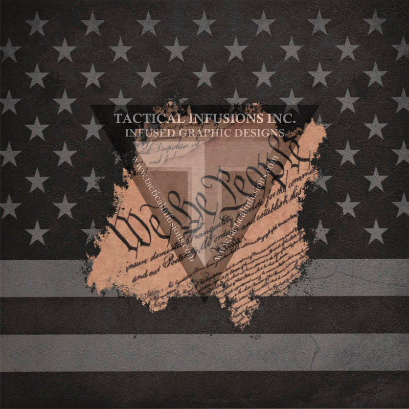 Subdued US Flag Full Star We the People(reduced logo size) on Desert Tan  .080
