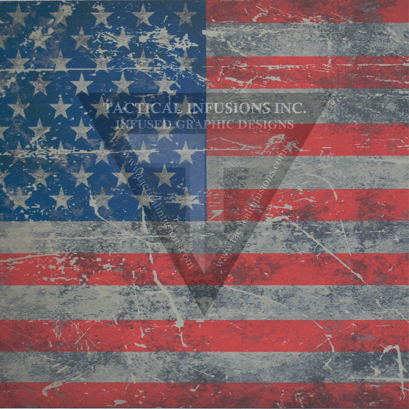 American Grunge Flag Full Color on Light Grey .080"