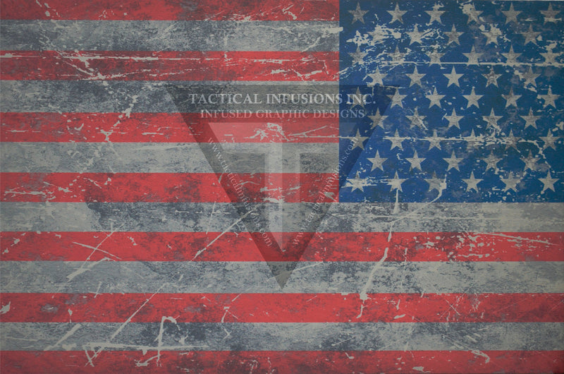 American Grunge Flag Full Color on Light Grey .080"