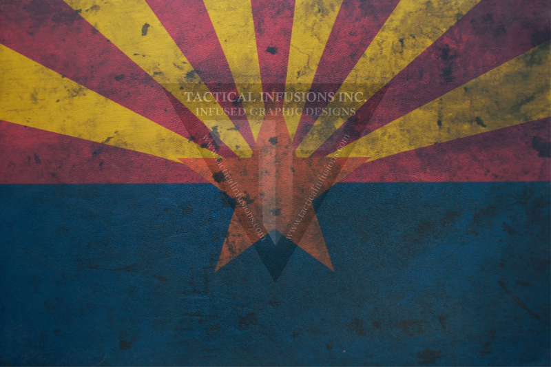 Arizona State Flag Full Color Grunge on Desert Tan .080"