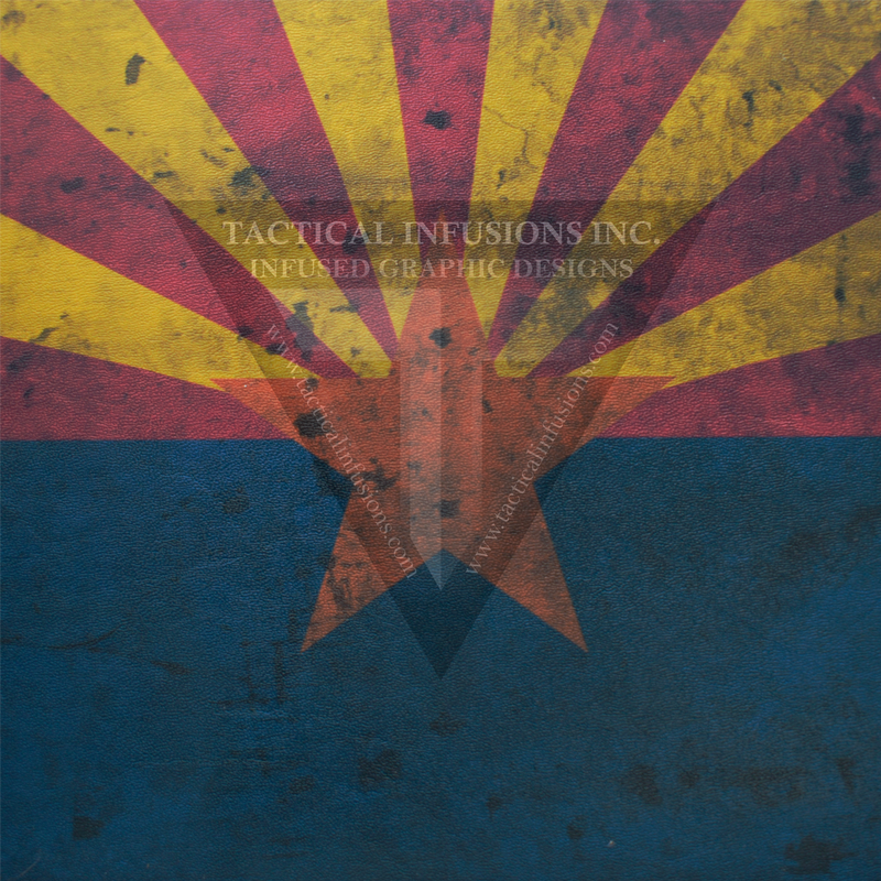 Arizona State Flag Full Color Grunge on Desert Tan .080"