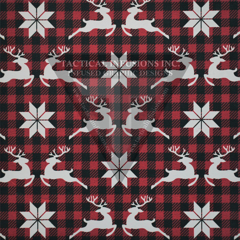 Deer Red Flannel on White .080"