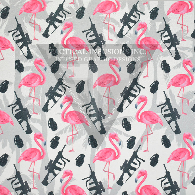 Tactical Flamingo Pattern on White .080"