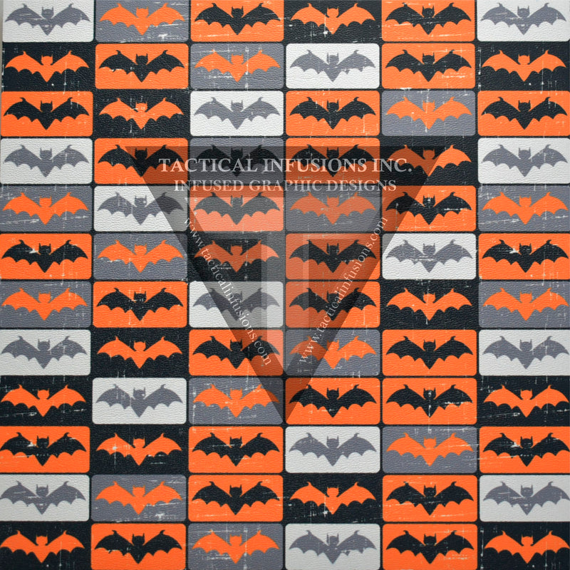Halloween Bat Grid Pattern on White .080"