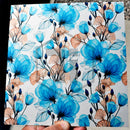 Blue Floral with Ginkgo Leaves on Aluminum Liquid Metal .080"