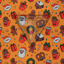 Christmas Santa Goodies Pattern on White .080"