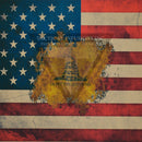 US Flag with Don't Tread on Me Version 2 (reduced logo size) on Desert Tan  .080