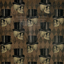 Fancy Top Hat Skulls on Desert Tan .080"