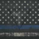 Full Star Thin Blue Line Flag on Light Grey .080"