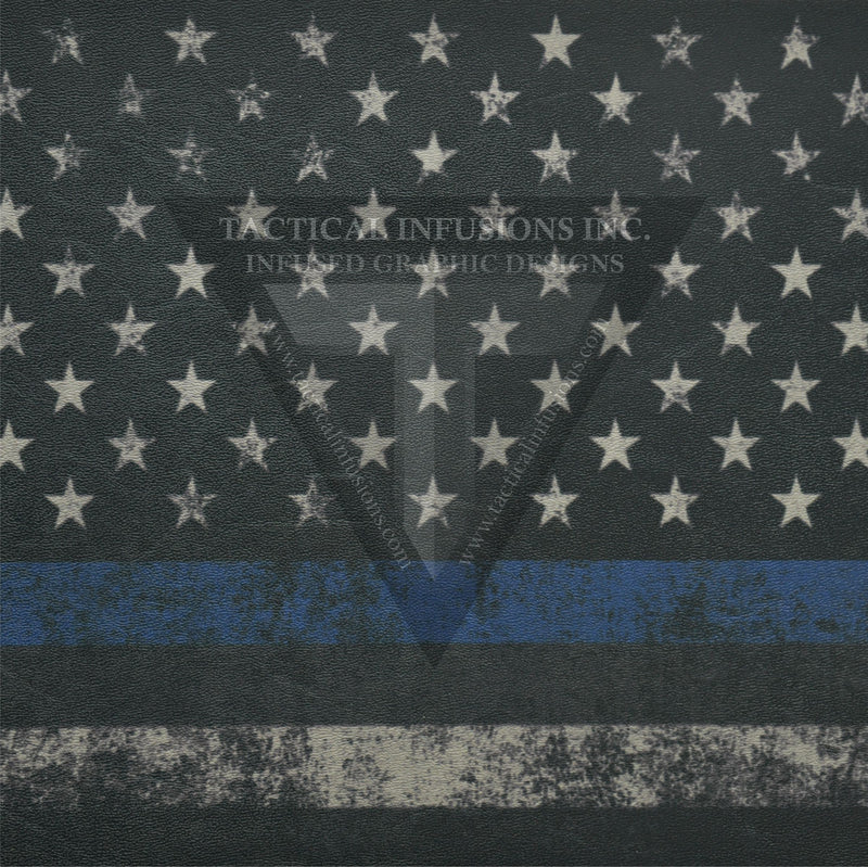 Full Star Thin Blue Line Flag on Light Grey .080"