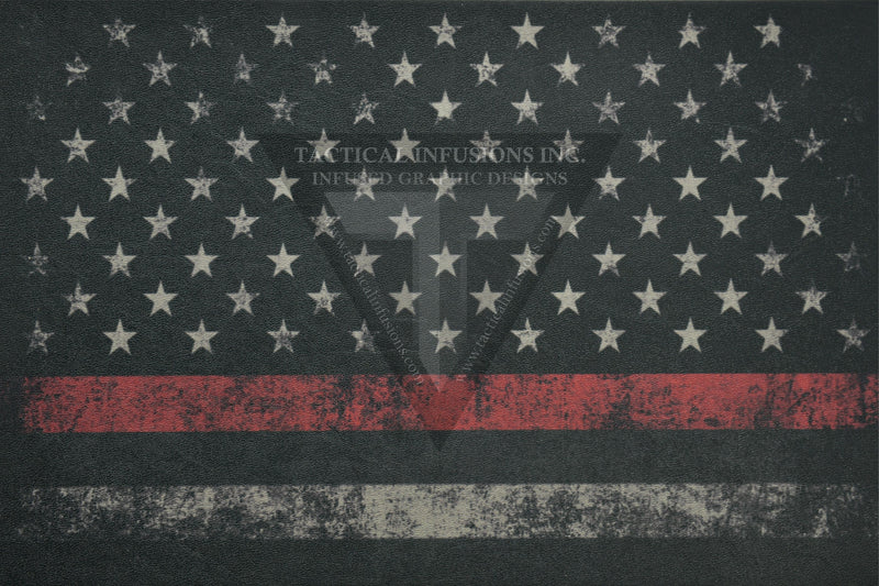 Full Star Thin Red Line on Light Grey .080"
