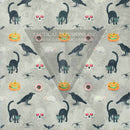 Halloween Cats, Skulls, Rats and Bats on White .080"