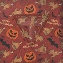 Halloween Hands and Pumpkins on Desert Tan .080"