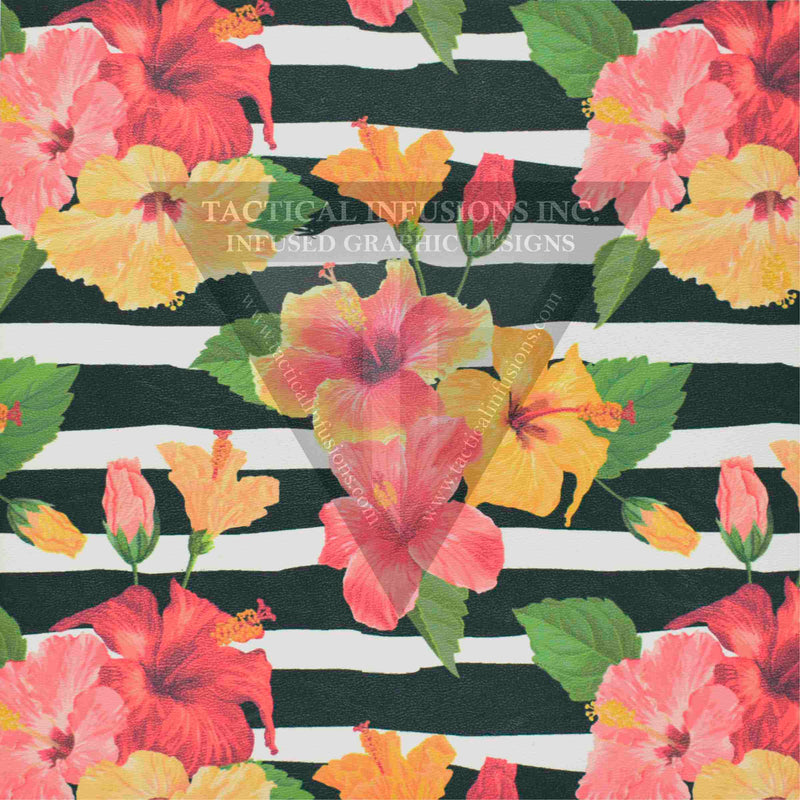 Hibiscus Striped Background on White .080"