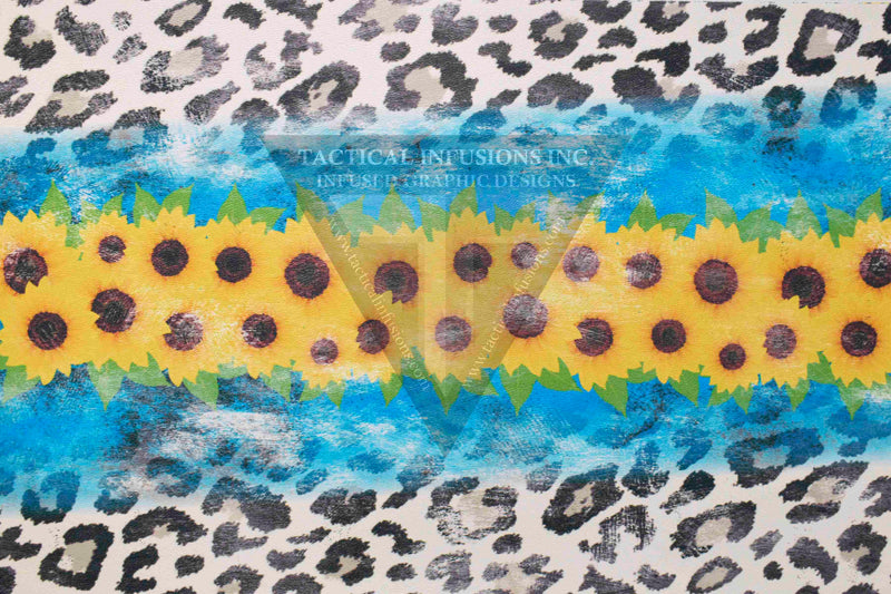 Leopard Sunflower Pattern on White .080