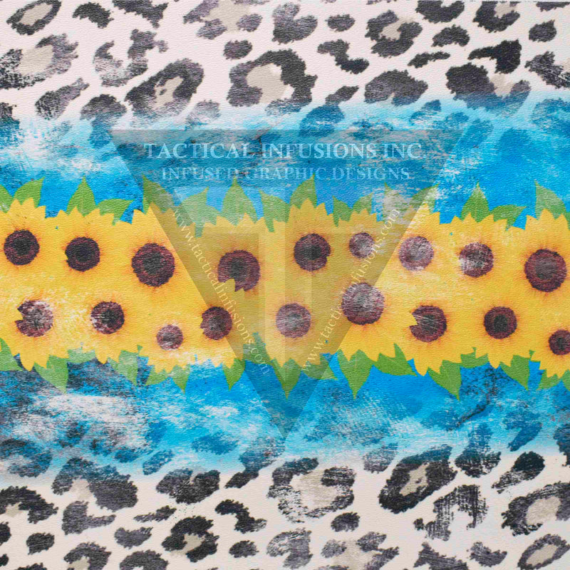 Leopard Sunflower Pattern on White .080