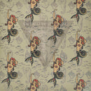 Mermaid Pin-up Pattern on Desert Tan .080"