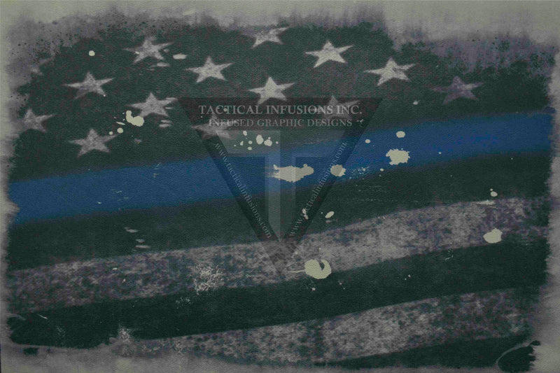 Old Glory Full Star Subdued Thin Blue Line Flag on Light Grey .080"