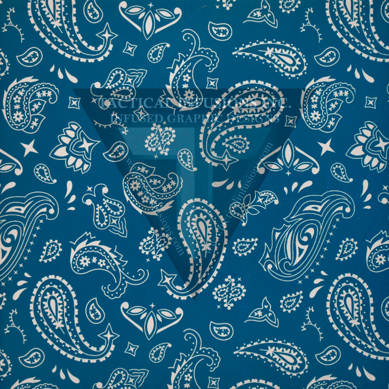 Paisley Pattern Blue Background on White .080"