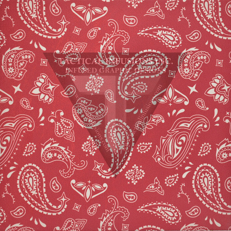 Paisley Pattern Red Background on White .080"
