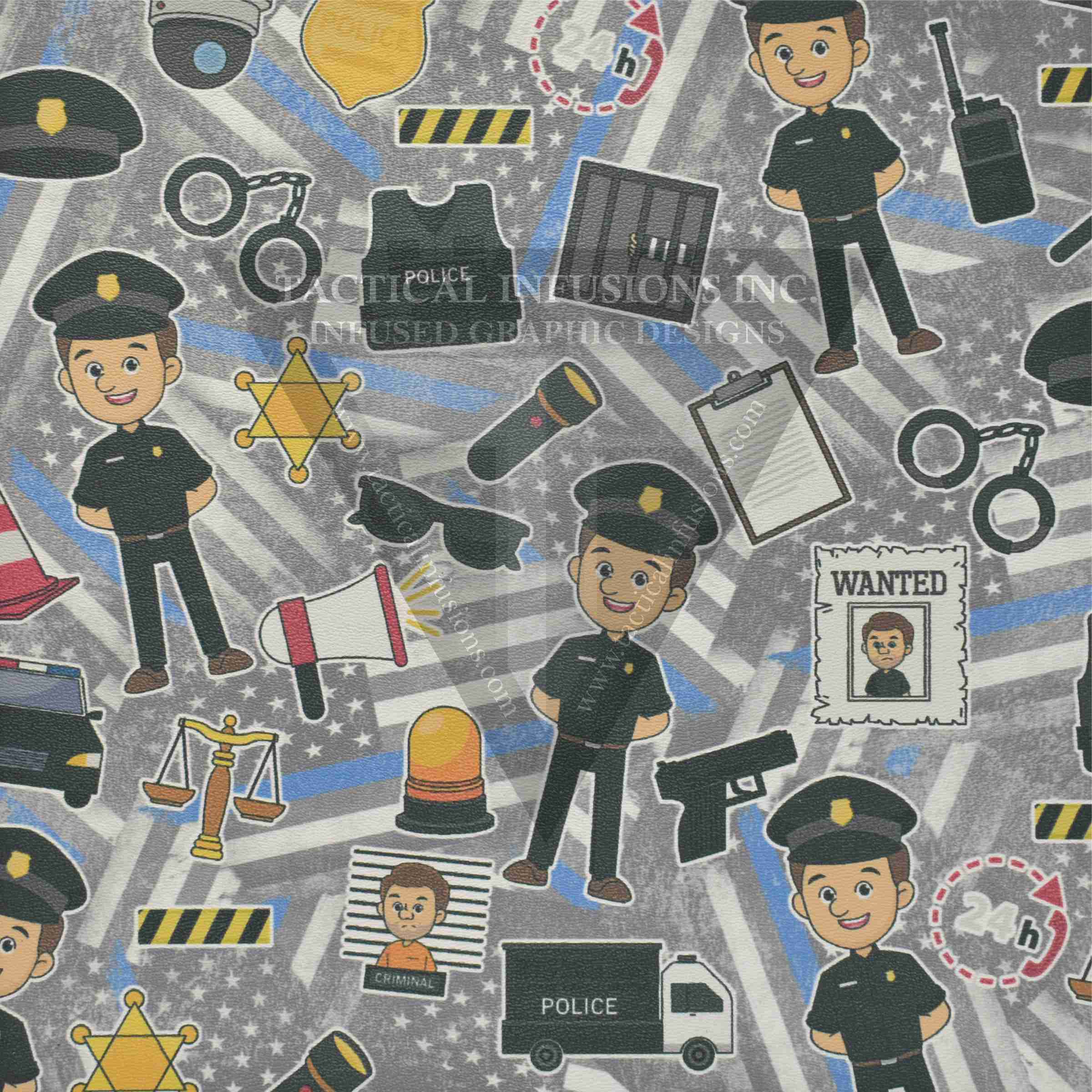 Police Pattern Portrait Police Pattern on White .080