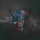 Skull American Flag  on Light Grey .080