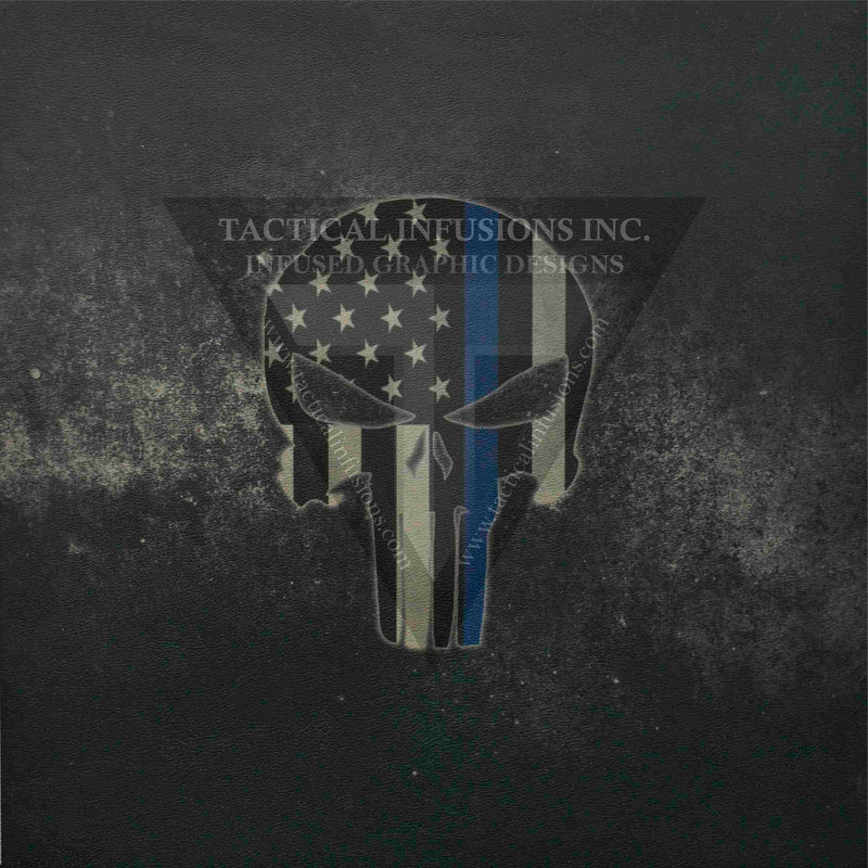 Punisher Blue Line Flag on Light Grey .080