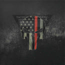 Skull Red Line Flag on Light Grey .080