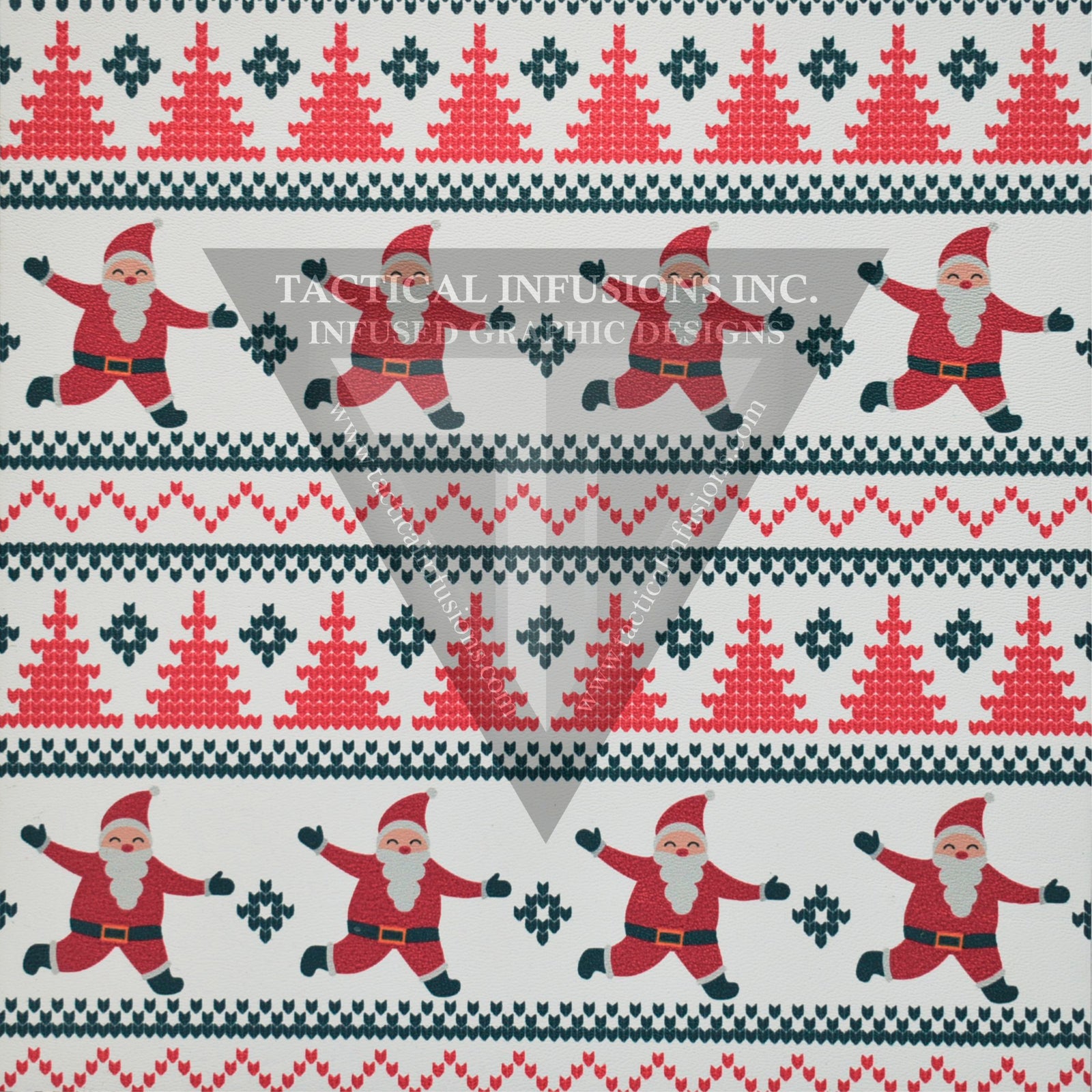 Santa Sweater Pattern on White .080