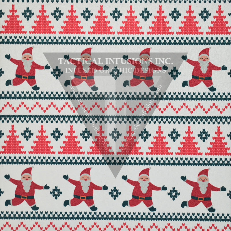 Santa Sweater Pattern on White .080"