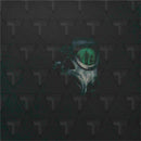 Skull Gas Mask with Green Eye on Light Grey .080