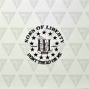 Sons of Liberty Black Logo Shown on White .080