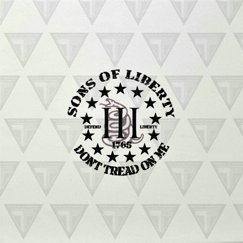 Sons of Liberty Black Logo Shown on White .080