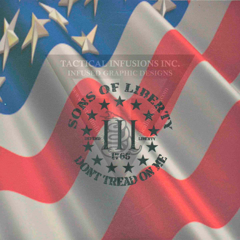 Sons of Liberty on Full Color Flag on White .080