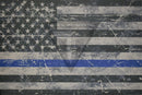 Thin Blue Line Grunge Flag on Light Grey .080"