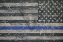 Thin Blue Line Grunge Flag on Light Grey .080"