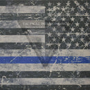 Thin Blue Line Grunge Flag on Light Grey .080"