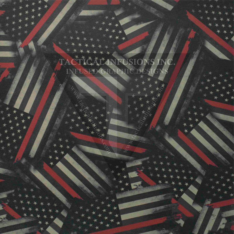 Thin Red Line Flag Subdued Pattern on Light Grey .080