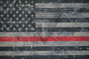 Thin Red Line Grunge Flag on Light Grey .080"