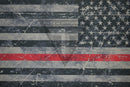 Thin Red Line Grunge Flag on Light Grey .080"
