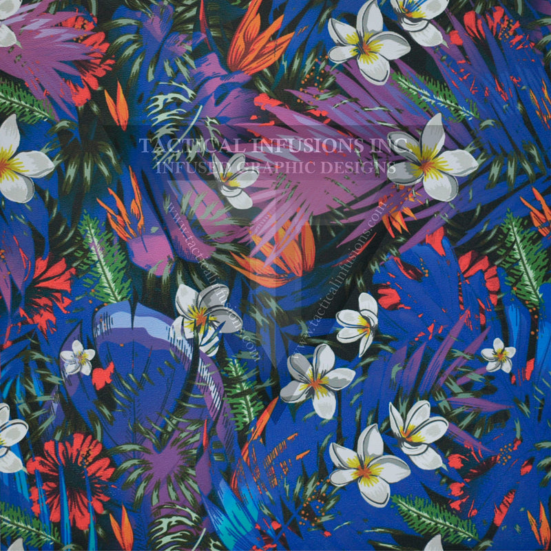 Tropical Floral Pattern on White .080"