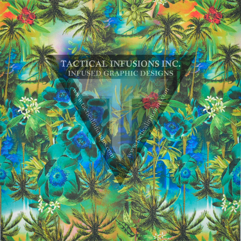 Tropical Palm Pattern on White .080"