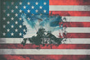US Flag with Iwo Jima on White  .080