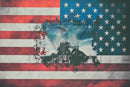 US Flag with Iwo Jima on White  .080