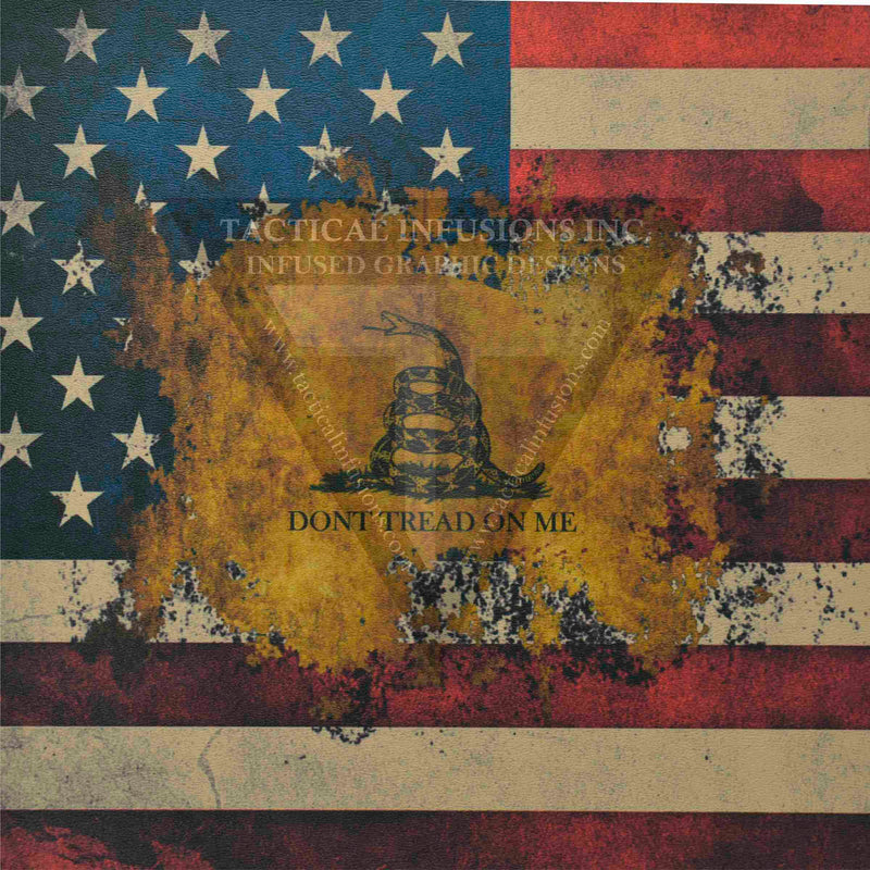 US Flag with  Don't Tread on Me on Desert Tan  .080