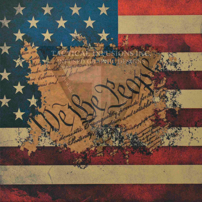 US Flag with  We the People on Desert Tan  .080
